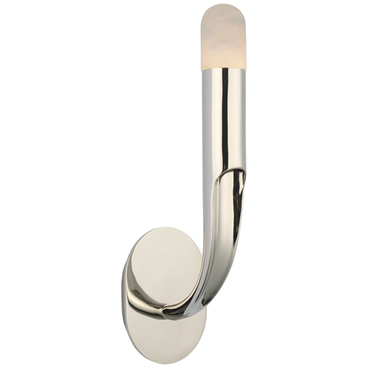 Verso Single Sconce - Polished Nickel Finish Alabaster Shade