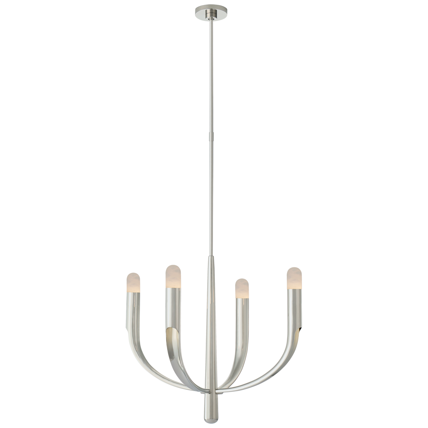 Verso Small Chandelier - Alabaster/Polished Nickel Finish