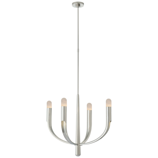 Verso Small Chandelier - Alabaster/Polished Nickel Finish