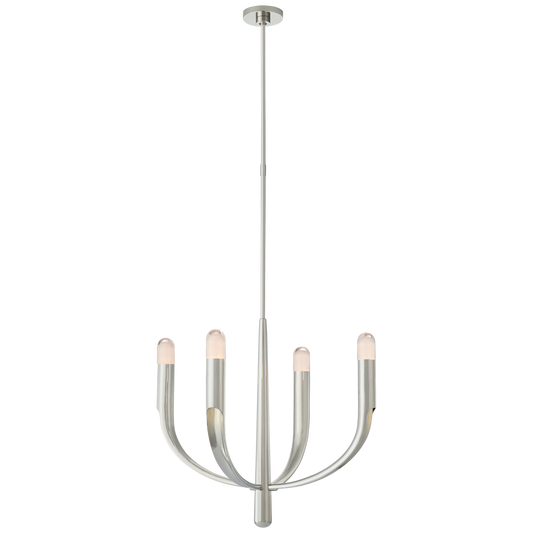 Verso Small Chandelier - Clear Glass/Polished Nickel Finish