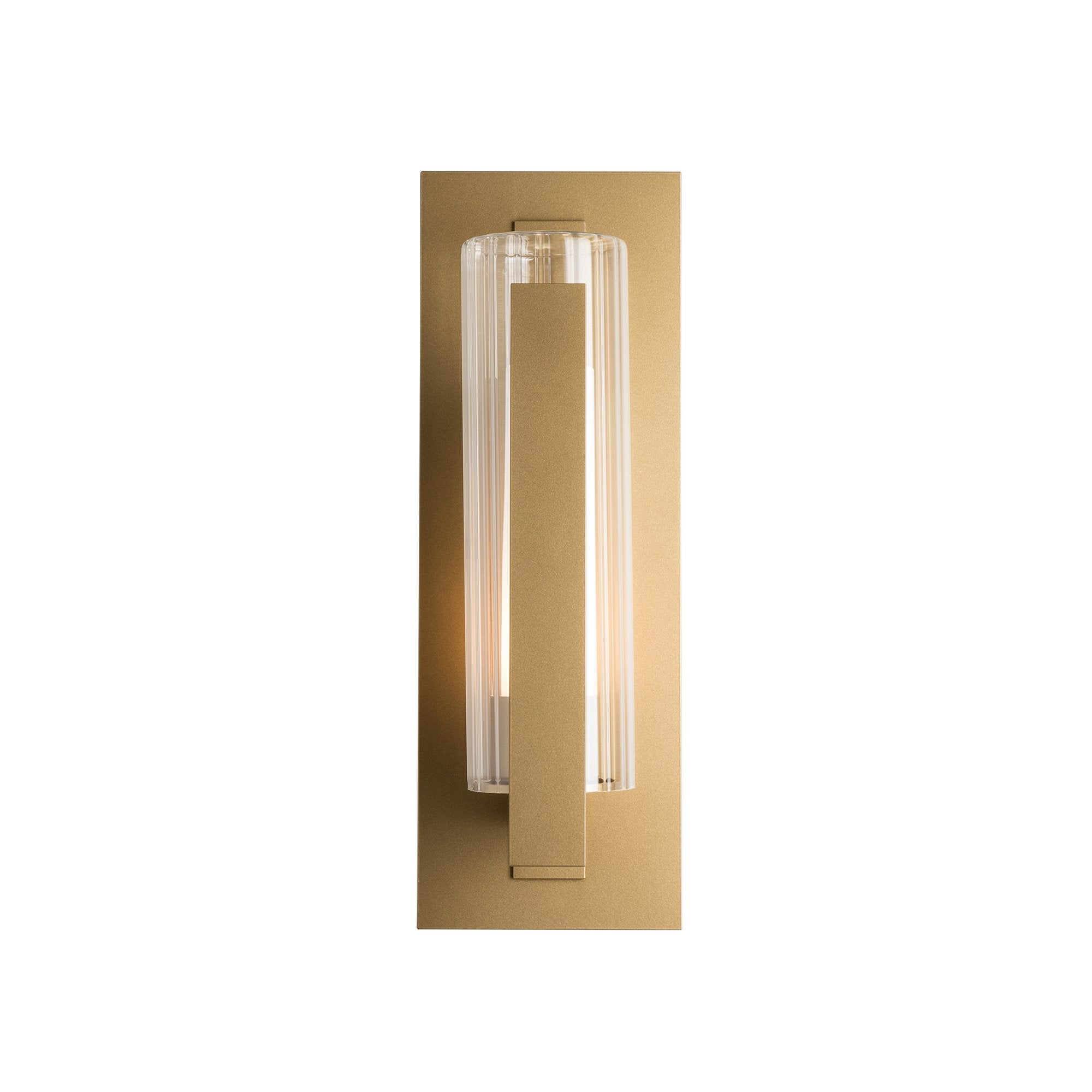 Vertical Bar Fluted Medium Outdoor Wall Sconce - Coastal Gold Finish