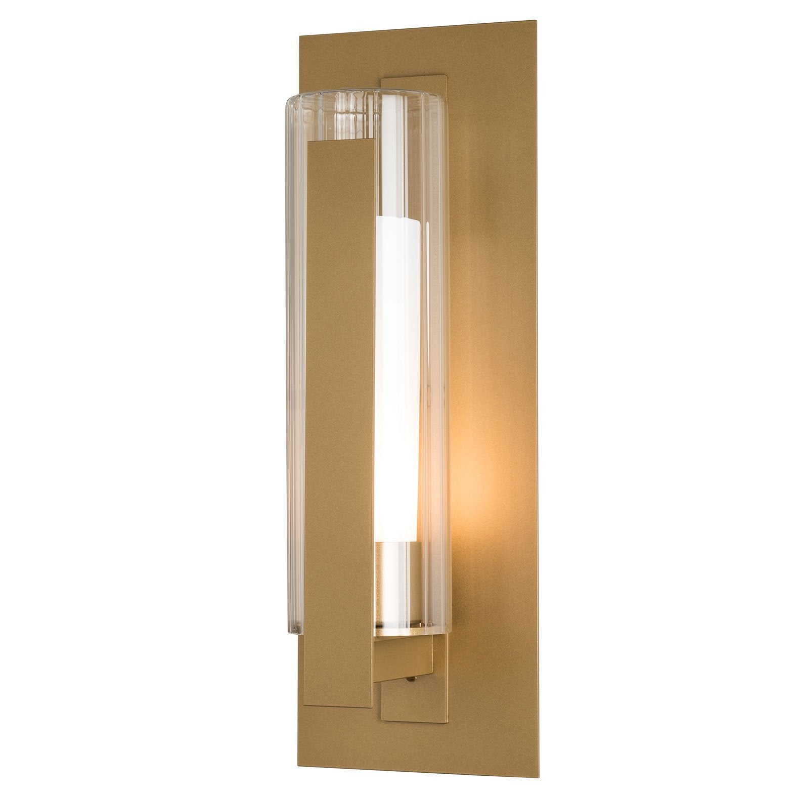 Vertical Bar Fluted Medium Outdoor Wall Sconce - Coastal Gold Finish