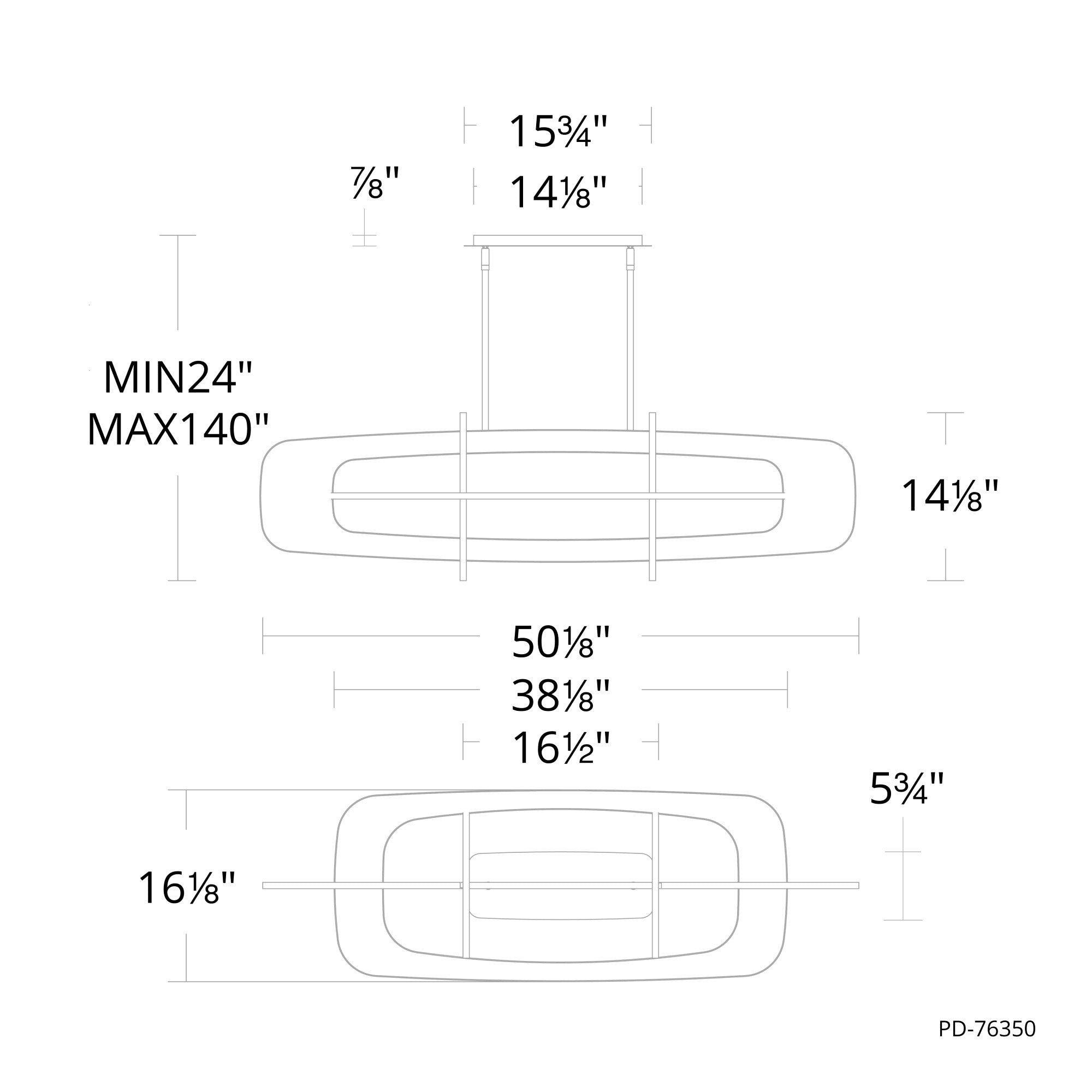 Vesta Linear Chandelier - Diagram