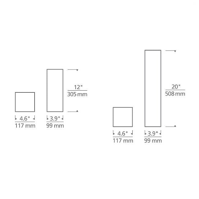 Vex LED Outdoor Wall Sconce - Diagram