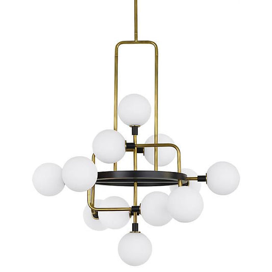 Viaggio Chandelier - Opal/Aged Brass Finish