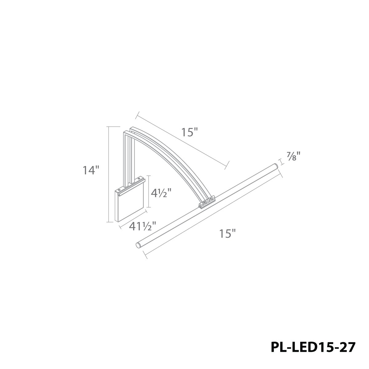 Vibe 15" LED Picture Light - Diagram