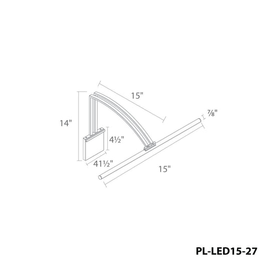 Vibe 15" LED Picture Light - Diagram