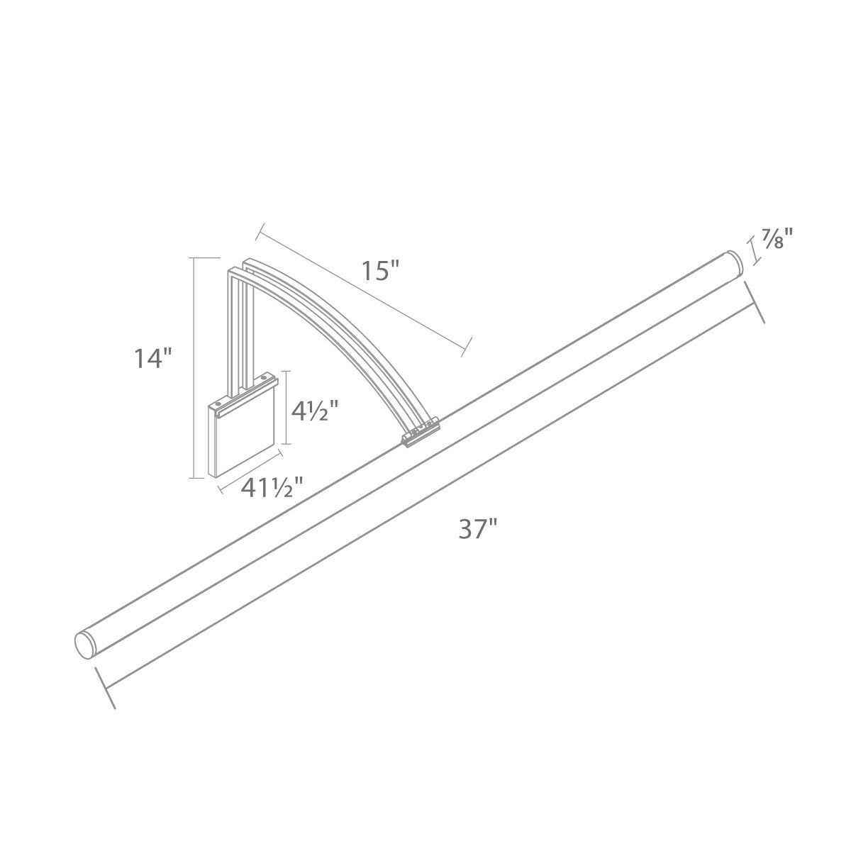 Vibe 37" LED Picture Light - Diagram