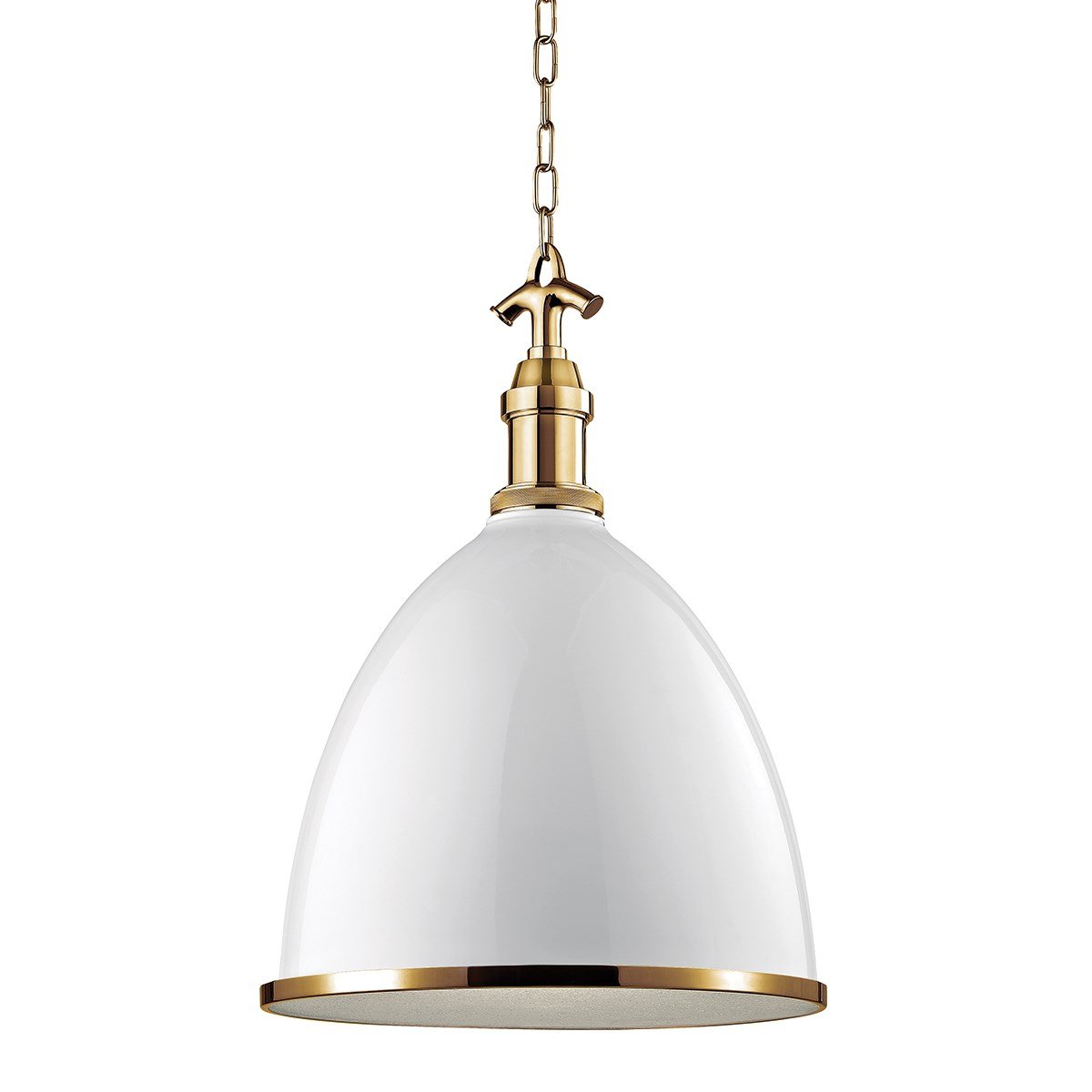 Viceroy Large Pendant - White/Aged Brass