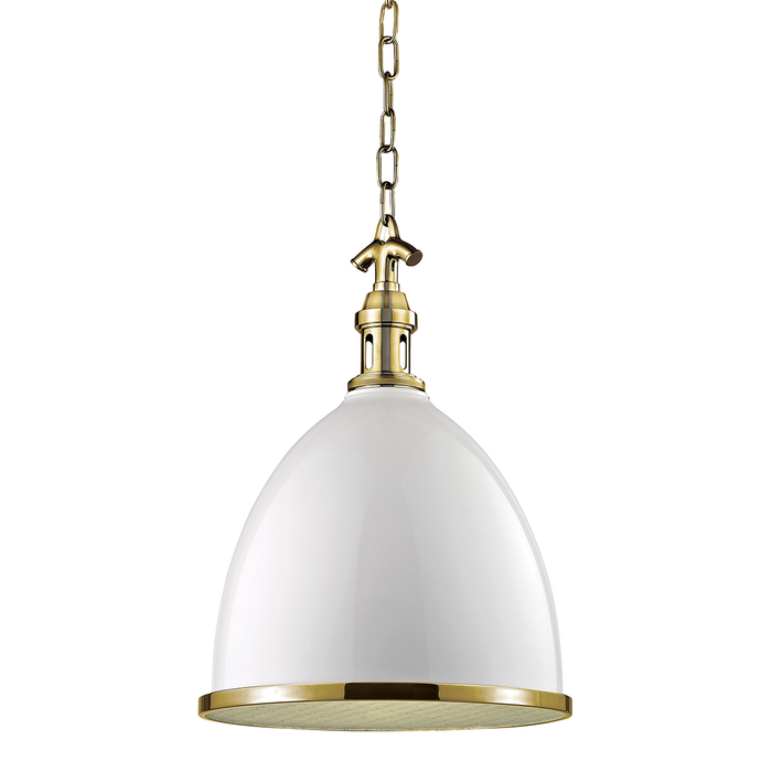 Viceroy Small Pendant - White/Aged Brass