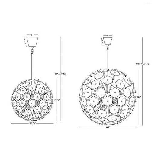 Vienna Globe Pendant - Diagram