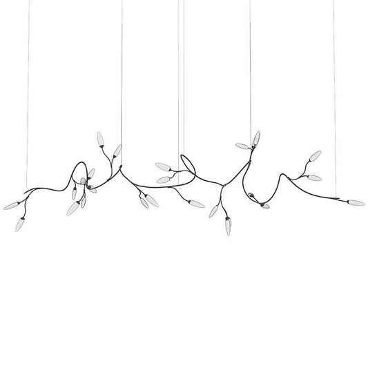 Vines Large Linear Pendant - Satin Black Finish