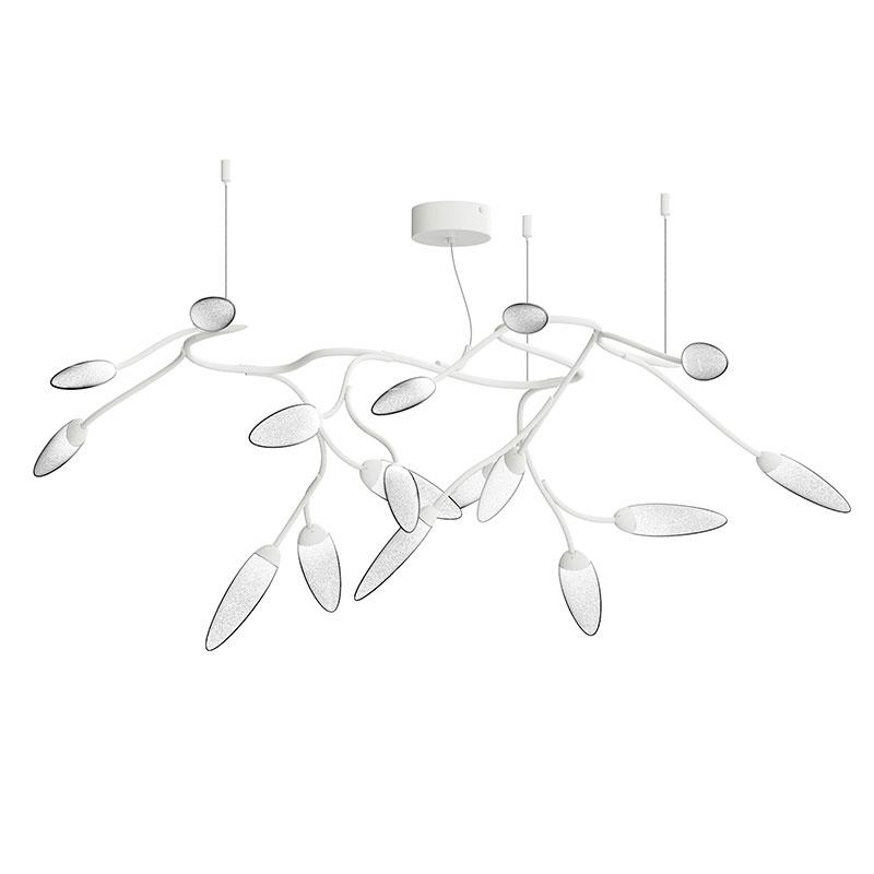 Vines Semi Flush Mount - Satin White Finish