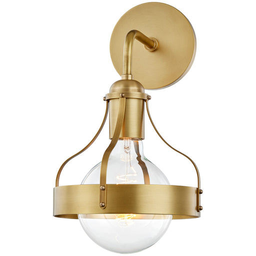 Violet Round Wall Sconce - Aged Brass