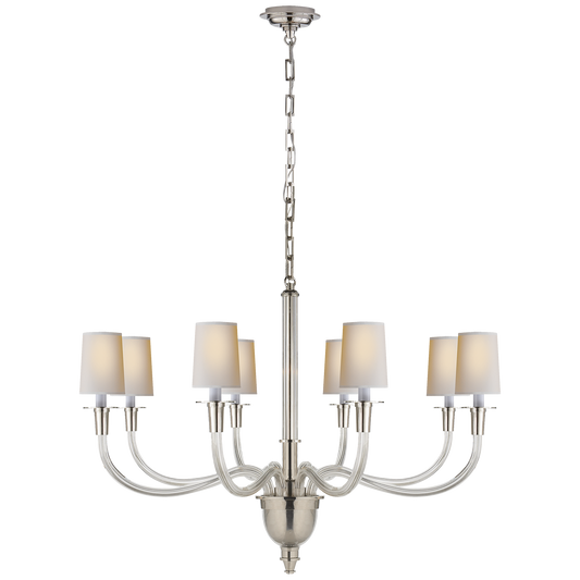 Vivian Large One-Tier Chandelier - Polished Nickel