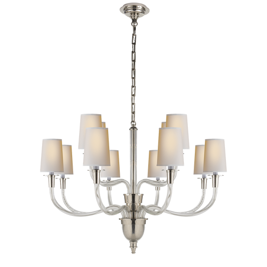 Vivian Large Two-Tier Chandelier - Polished Nickel