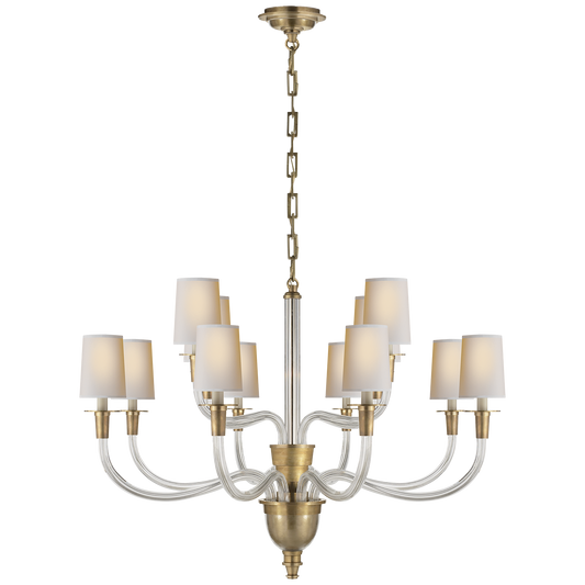 Vivian Large Two-Tier Chandelier - Hand-Rubbed Antique Brass