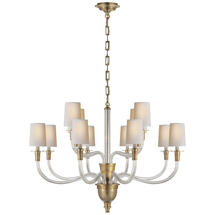 Vivian Large Two-Tier Chandelier - Hand-Rubbed Antique Brass