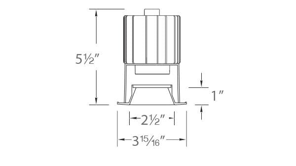 Volta 2″ Downlight Trim Square - Diagram