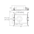 Load image into Gallery viewer, Volta 2″ New Construction Housing Invisible Trim Square - Diagram
