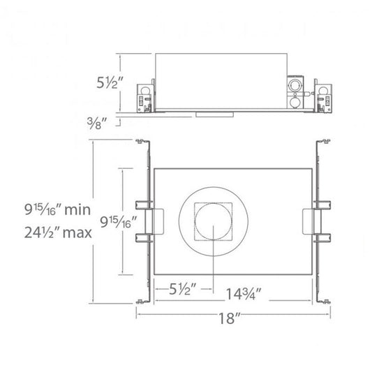 Volta 2″ New Construction Housing Trim Round - Diagram