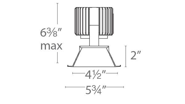 Volta 4.5″ Downlight Trim Round - Diagram