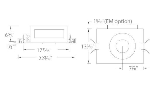 Volta 4.5″ New Construction Housing Trim Round - Diagram