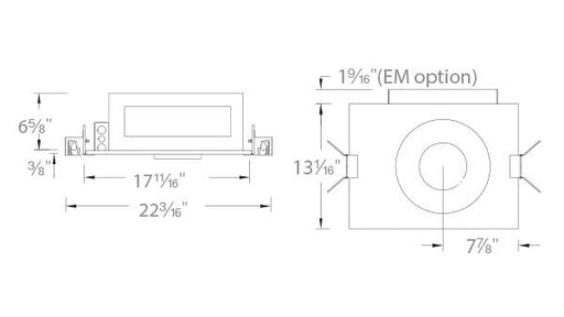Volta 4.5″ New Construction Housing Trim Round - Diagram
