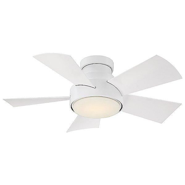Vox 38" Flush-Mount Smart Ceiling Fan - Matte White