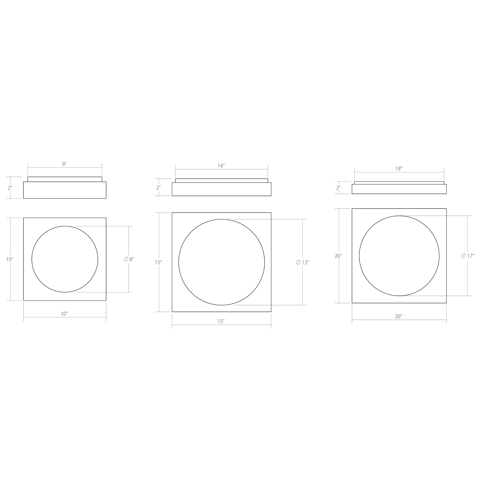 Vuoto LED Ceiling/Wall Light - Diagram