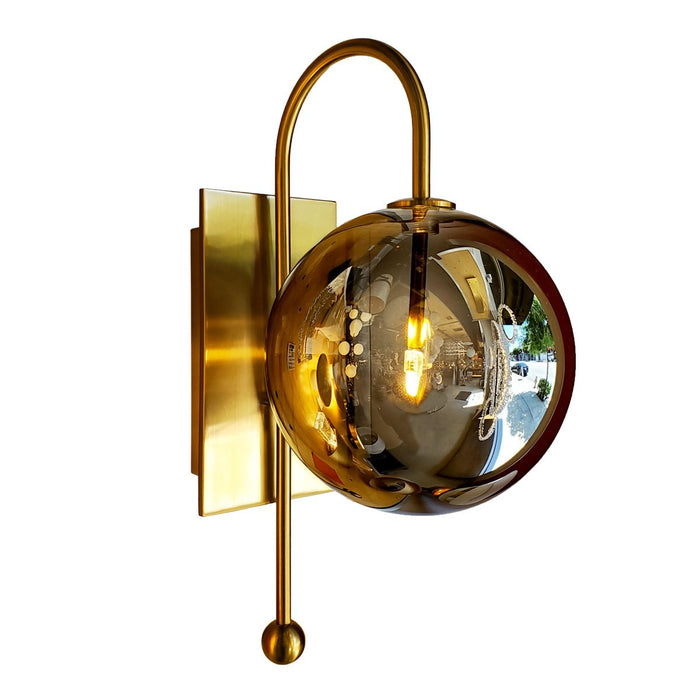 Wall Sconce - Gold Finish with Smoked Glass