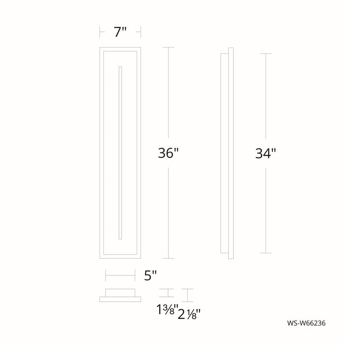 Midnight LED Outdoor Wall Sconce - Diagram