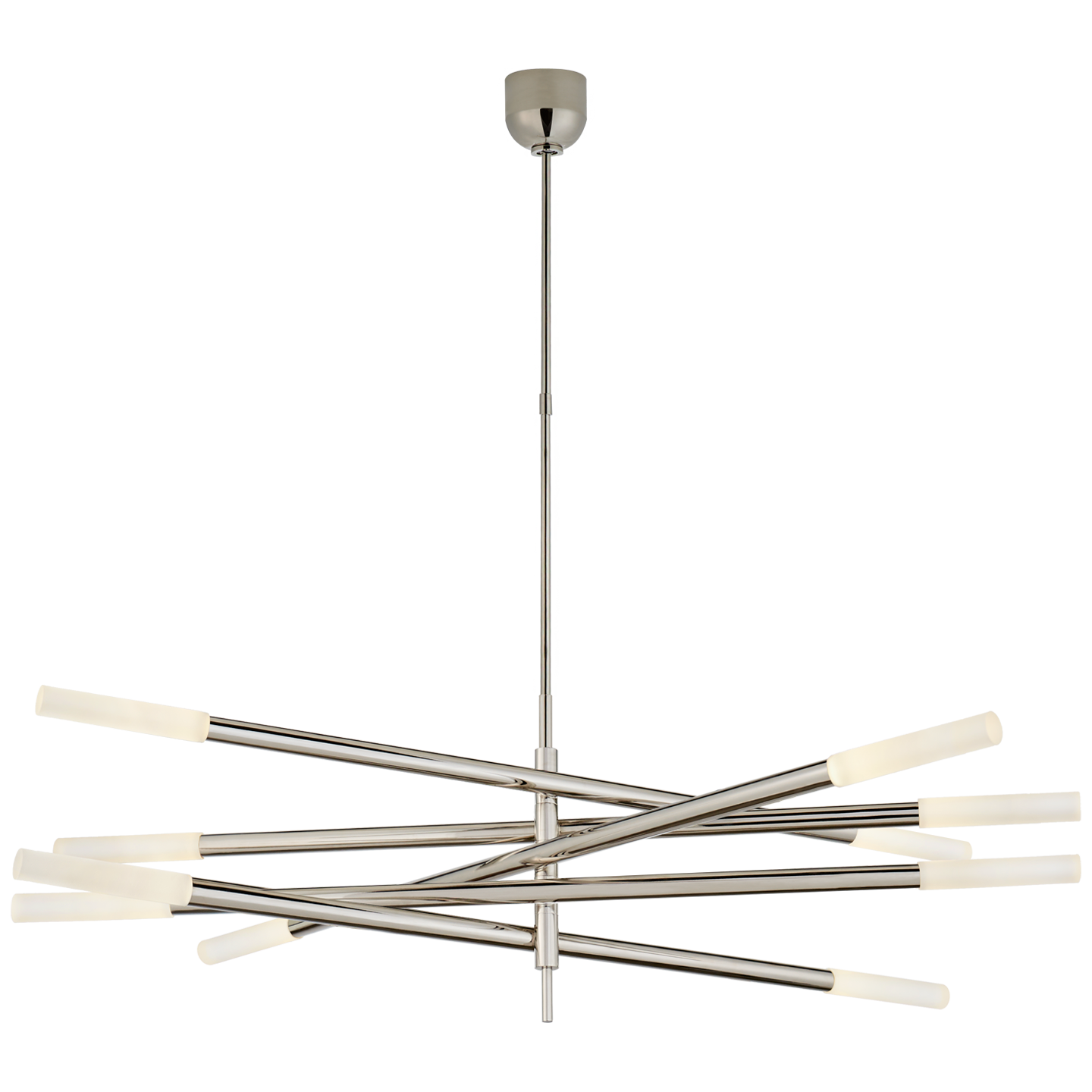 Rousseau Grande Articulating Chandelier - Polished Nickel Finish/Etched Crystal