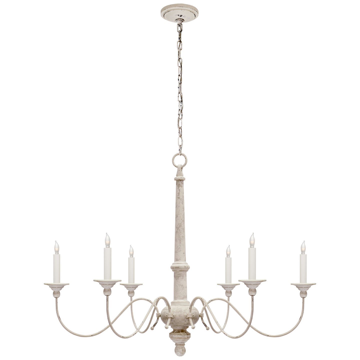 Country Small Chandelier - Belgian White Finish