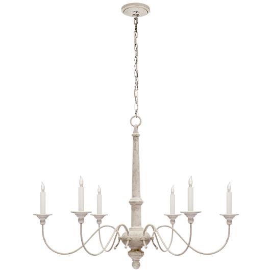 Country Small Chandelier - Belgian White Finish