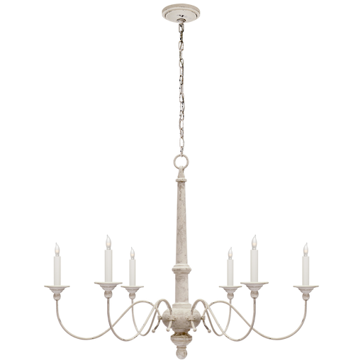Country Small Chandelier - Belgian White Finish