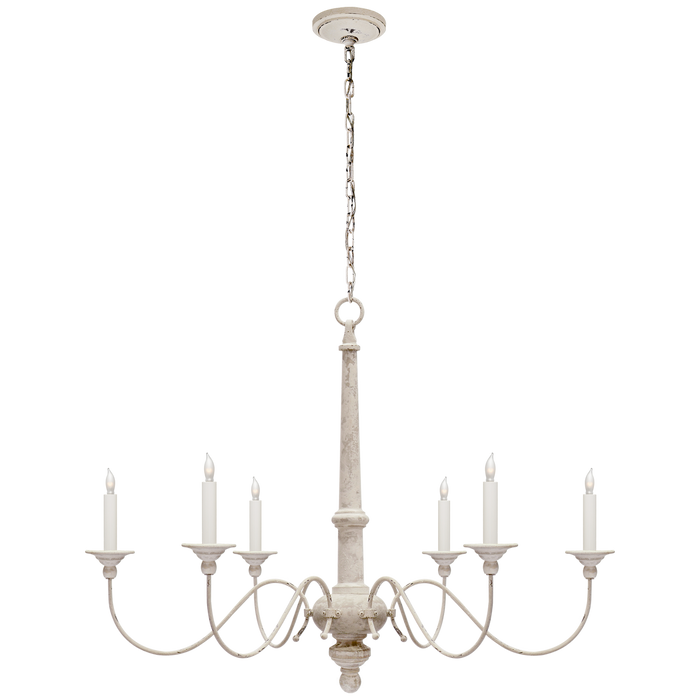 Country Small Chandelier - Belgian White Finish