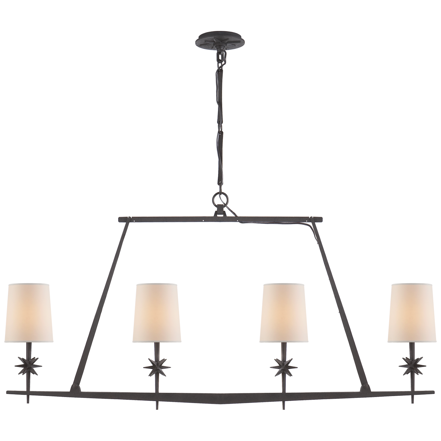 Etoile Linear Chandelier - Blackened Rust Finish