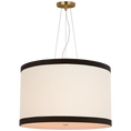 Load image into Gallery viewer, Walker Medium Hanging Shade - Gild Finish with Cream and Black Trim Linen Shade
