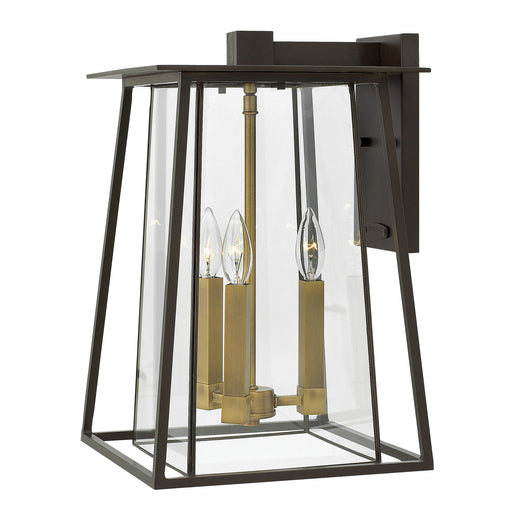 Walker Large Outdoor Wall Light - Buckeye Bronze with Heritage Brass Accents