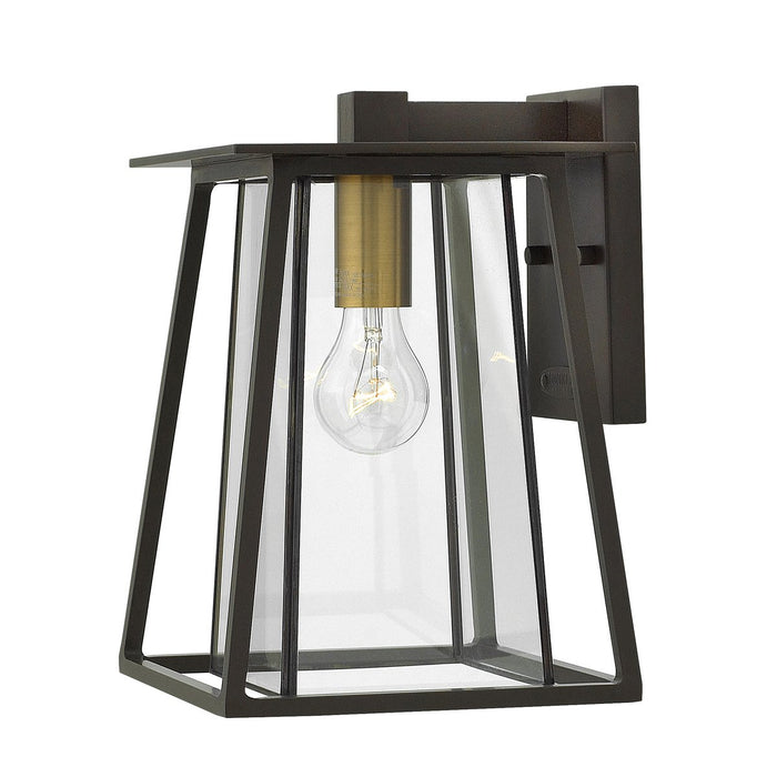 Walker Small Outdoor Wall Light - Buckeye Bronze with Heritage Brass Accents