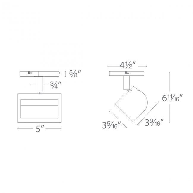 Wall Wash LED Monopoint Spot - Diagram