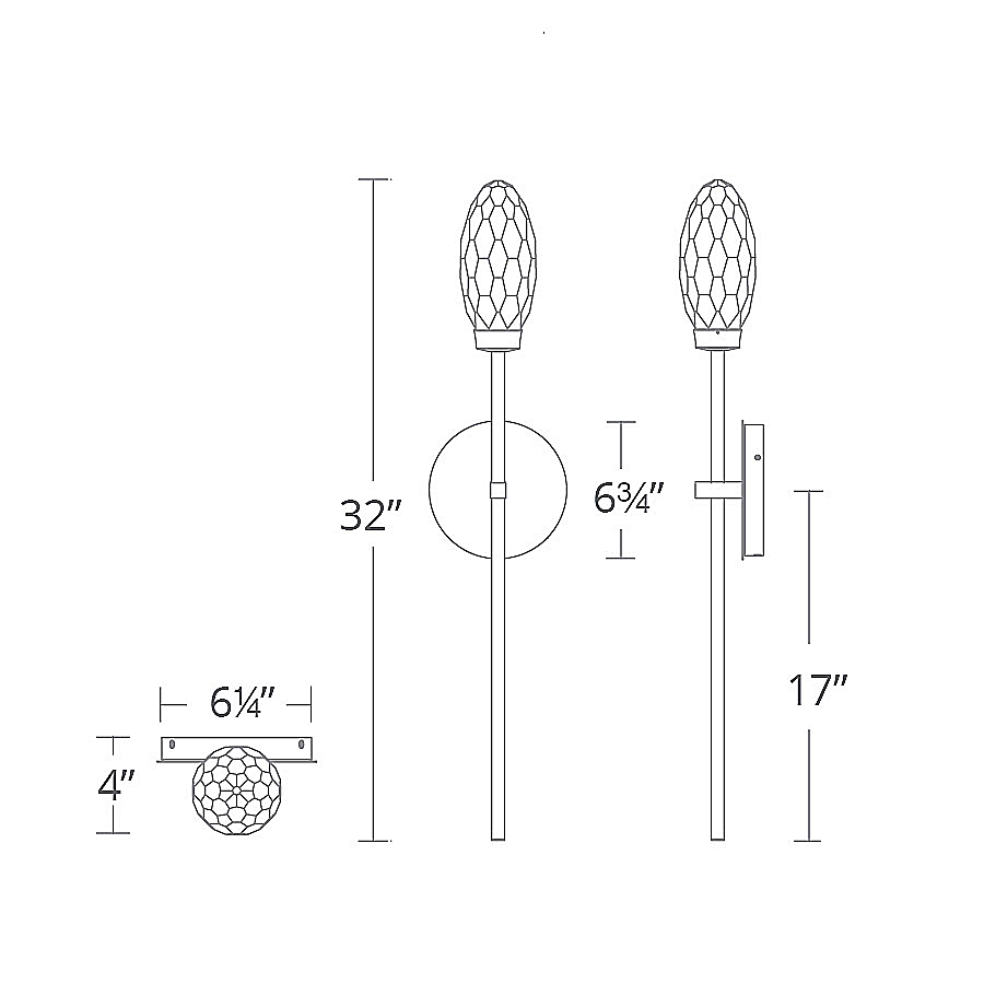 Wasp LED Wall Sconce - Diagram