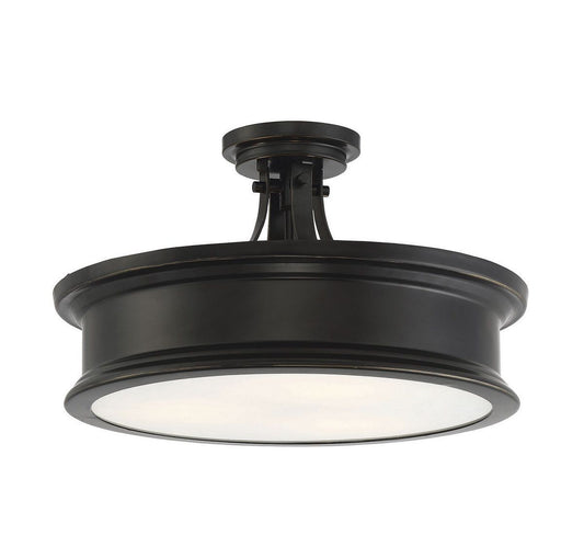 Watkins Semi-Flush Mount - Bronze Finish