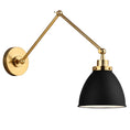 Load image into Gallery viewer, Wellfleet Double Arm Dome Wall Sconce - Midnight Black/Burnished Brass
