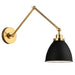 Wellfleet Double Arm Dome Wall Sconce - Midnight Black/Burnished Brass
