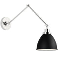 Load image into Gallery viewer, Wellfleet Double Arm Dome Wall Sconce - Midnight Black/Polished Nickel
