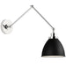Wellfleet Double Arm Dome Wall Sconce - Midnight Black/Polished Nickel