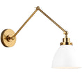 Load image into Gallery viewer, Wellfleet Double Arm Dome Wall Sconce - Matte White/Burnished Brass
