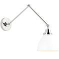 Load image into Gallery viewer, Wellfleet Double Arm Dome Wall Sconce - Matte White/Polished Nickel
